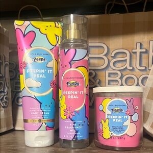 Bath & Body Works Peeps Peepin' It Real Gift Set - Pink, Yellow, Blue